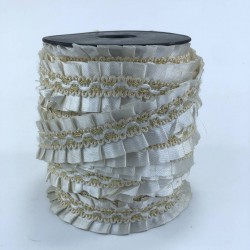 Krem Gold Detaylı Fırfır Kurdele-FK-178 Krem Gold Detaylı Fırfır Kurdele-FK-178