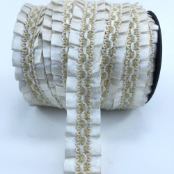 Krem Gold Detaylı Fırfır Kurdele-FK-178 Krem Gold Detaylı Fırfır Kurdele-FK-178