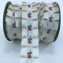 Krem Çiçek Motifli Fırfır Kurdele-FK-180 Krem Çiçek Motifli Fırfır Kurdele-FK-180