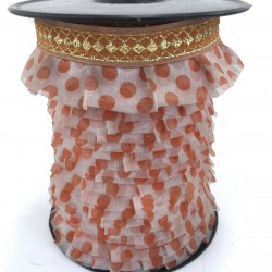 Turuncu Puantiyeli Fırfır Kurdele-FK-182