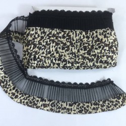 Leopar Desenli Lastikli Fırfır Kenar Süsleme-FK-185 Leopar Desenli Lastikli Fırfır Kenar Süsleme-FK-185