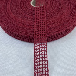 Bordo Rengi File Kurdele Kareli Kurdele-FL-122