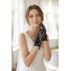 Florienne Siyah Lace T&uuml;l Gelin Eldiveni &ndash; İşlemeli &Ccedil;i&ccedil;ek & İnci Detaylı Şık Nikah Aksesuarı-FLORIENNE-1