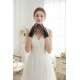 Florienne Siyah Lace T&uuml;l Gelin Eldiveni &ndash; İşlemeli &Ccedil;i&ccedil;ek & İnci Detaylı Şık Nikah Aksesuarı-FLORIENNE-1