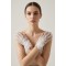 Florienne Beyaz Lace T&uuml;l Gelin Eldiveni &ndash; İşlemeli &Ccedil;i&ccedil;ek & İnci Detaylı Şık Nikah Aksesuarı-FLORIENNE-2