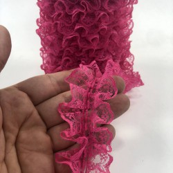 Fuşya Çift Taraflı Fırfır Kenar-FRFR-100