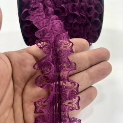 Mor Çift Taraflı Fırfır Kenar-FRFR-104