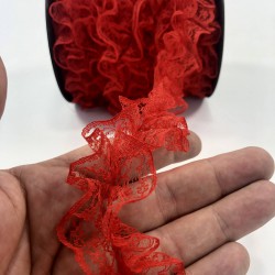 Kırmızı Çift Taraflı Fırfır Kenar-FRFR-105