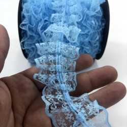 Bebe Mavi Çift Taraflı Fırfır Kenar-FRFR-107