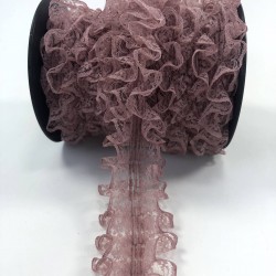 Koyu Pudra Çift Taraflı Fırfır Kenar-FRFR-109 Koyu Pudra Çift Taraflı Fırfır Kenar-FRFR-109