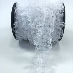 Beyaz Çift Taraflı Fırfır Kenar-FRFR-110