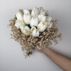 Islak Lale Cipslu Gelin Buketi-GBKT-1121