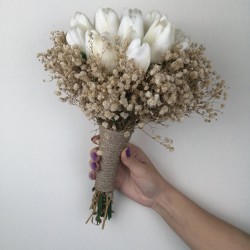 Islak Lale Cipslu Gelin Buketi-GBKT-1121