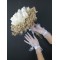 Islak Lale Cipslu Gelin Buketi ve Beyaz Tüylü Eldiven Takımı-GBKT-1155