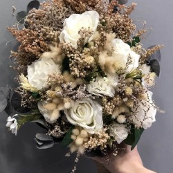 Kurutulmuş Krem Çiçekli Gelin Çiçeği-GBKT-1278