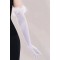 Kırık Beyaz Tüylü Saten Gelin Eldiveni Balo Eldiveni Parti Eldiveni-GELINELDIVENI-1015
