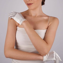 Kırık Beyaz Saten Uzun Gelin Eldiveni 21 Cm Dans Opera Eldiveni Kostüm Eldiveni-GELINELDIVENI-1037
