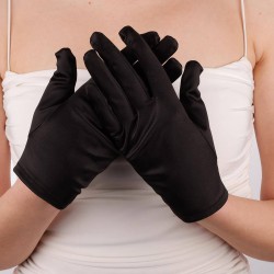 Siyah Saten Uzun Gelin Eldiveni 21 Cm Dans Opera Eldiveni Kostüm Eldiveni-GELINELDIVENI-1039