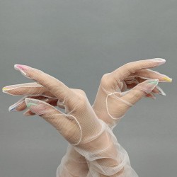 Beyaz Uzun Gelin Eldiveni Parti Eldiveni Kostüm Aksesuarı-GELINELDIVENI-1057