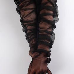 Siyah Sade Uzun Boy Kostüm Aksesuarı Parti Eldiveni-GELINELDIVENI-1072