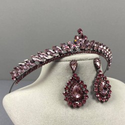 Pembe İnce İlayda Model Gelin Tacı Ve Damla Taşlı Küpe Takımı-GELINTACI-1013 Pembe İnce İlayda Model Gelin Tacı Ve Damla Taşlı Küpe Takımı-GELINTACI-1013