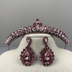 Pembe İnce İlayda Model Gelin Tacı Ve Damla Taşlı Küpe Takımı-GELINTACI-1013 Pembe İnce İlayda Model Gelin Tacı Ve Damla Taşlı Küpe Takımı-GELINTACI-1013