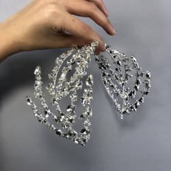 Gümüş Renk Çift Taraflı Zelen Model Saç Aksesuarı Gelin Tacı-GELINTACI-107 Gümüş Renk Çift Taraflı Zelen Model Saç Aksesuarı Gelin Tacı-GELINTACI-107