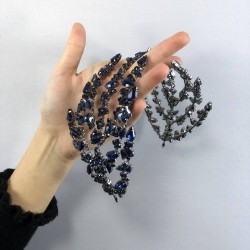 Lacivert Çift Taraflı Zelen Model Saç Aksesuarı Gelin Tacı-GELINTACI-109 Lacivert Çift Taraflı Zelen Model Saç Aksesuarı Gelin Tacı-GELINTACI-109