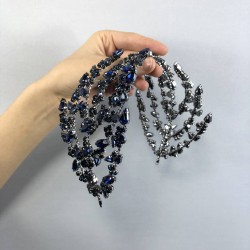 Lacivert Çift Taraflı Zelen Model Saç Aksesuarı Gelin Tacı-GELINTACI-109 Lacivert Çift Taraflı Zelen Model Saç Aksesuarı Gelin Tacı-GELINTACI-109