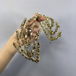 Bal Rengi Çift Taraflı Zelen Model Saç Aksesuarı Gelin Tacı-GELINTACI-110 Bal Rengi Çift Taraflı Zelen Model Saç Aksesuarı Gelin Tacı-GELINTACI-110