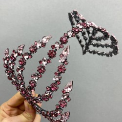 Pembe Çift Taraflı Zelen Model Saç Aksesuarı Gelin Tacı-GELINTACI-113 Pembe Çift Taraflı Zelen Model Saç Aksesuarı Gelin Tacı-GELINTACI-113