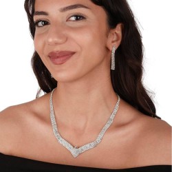 Hera Model Kristal Taşlı Abiye Kolye Küpe Seti Ve Lale Gelin Tacı-GELINTACI-1135 Hera Model Kristal Taşlı Abiye Kolye Küpe Seti Ve Lale Gelin Tacı-GELINTACI-1135