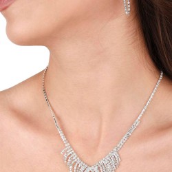 Ella Model Kristal Taşlı Abiye Kolye Küpe Seti Ve Yaprak Gelin Tacı-GELINTACI-1151 Ella Model Kristal Taşlı Abiye Kolye Küpe Seti Ve Yaprak Gelin Tacı-GELINTACI-1151