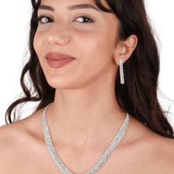 Lilda Model Kristal Taşlı Abiye Kolye Küpe Seti Ve Yaprak Gelin Tacı-GELINTACI-1163 Lilda Model Kristal Taşlı Abiye Kolye Küpe Seti Ve Yaprak Gelin Tacı-GELINTACI-1163