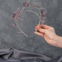 Lila Zinel Özel Tasarım Çiçekli Kına Gelin Tacı-GELINTACI-134 Lila Zinel Özel Tasarım Çiçekli Kına Gelin Tacı-GELINTACI-134