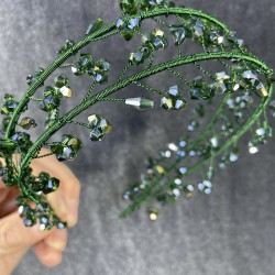 Yeşil Kristal Taşlı El Yapımı Angel Model Kına Ve Gelin Tacı-GELINTACI-169 Yeşil Kristal Taşlı El Yapımı Angel Model Kına Ve Gelin Tacı-GELINTACI-169