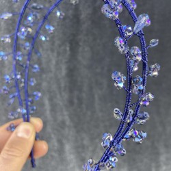 Mor Mavi Kristal Taşlı El Yapımı Angel Model Kına Ve Gelin Tacı-GELINTACI-172 Mor Mavi Kristal Taşlı El Yapımı Angel Model Kına Ve Gelin Tacı-GELINTACI-172