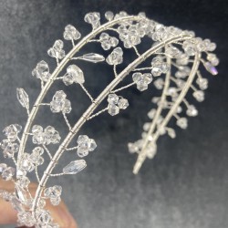 Şeffaf Kristal Taşlı El Yapımı Angel Model Kına Ve Gelin Tacı-GELINTACI-173 Şeffaf Kristal Taşlı El Yapımı Angel Model Kına Ve Gelin Tacı-GELINTACI-173