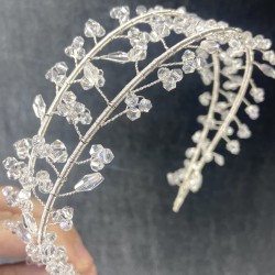 Şeffaf Kristal Taşlı El Yapımı Angel Model Kına Ve Gelin Tacı-GELINTACI-173 Şeffaf Kristal Taşlı El Yapımı Angel Model Kına Ve Gelin Tacı-GELINTACI-173