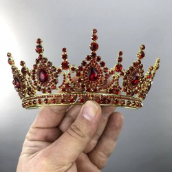 Kırmızı Gold Marie Kına Ve Gelin Tacı-GELINTACI-18 Kırmızı Gold Marie Kına Ve Gelin Tacı-GELINTACI-18
