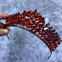 Bordo Kristal Taşlı Angelina Model Kına Ve Gelin Tacı-GELINTACI-184 Bordo Kristal Taşlı Angelina Model Kına Ve Gelin Tacı-GELINTACI-184