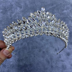 Gümüş Rengi Kristal Taşlı Angelina Model Kına Ve Gelin Tacı-GELINTACI-185 Gümüş Rengi Kristal Taşlı Angelina Model Kına Ve Gelin Tacı-GELINTACI-185