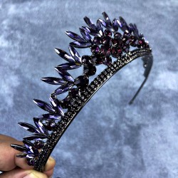 Mor Yaprak Desenli Kristal Taşlı Gelin Ve Kına Tacı-GELINTACI-189 Mor Yaprak Desenli Kristal Taşlı Gelin Ve Kına Tacı-GELINTACI-189