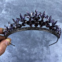 Mor Yaprak Desenli Kristal Taşlı Gelin Ve Kına Tacı-GELINTACI-189 Mor Yaprak Desenli Kristal Taşlı Gelin Ve Kına Tacı-GELINTACI-189