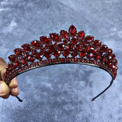 Kırmızı Kristal Taşlı Elanur Model Kına Ve Gelin Tacı-GELINTACI-192 Kırmızı Kristal Taşlı Elanur Model Kına Ve Gelin Tacı-GELINTACI-192