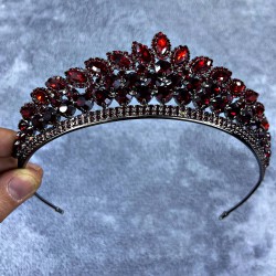Bordo Kristal Taşlı Elanur Model Kına Ve Gelin Tacı-GELINTACI-194 Bordo Kristal Taşlı Elanur Model Kına Ve Gelin Tacı-GELINTACI-194
