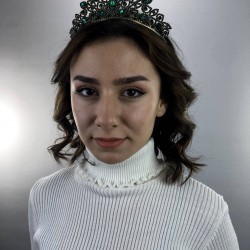 Sophia Yeşil Kristal Taşlı Kına Ve Gelin Tacı-GELINTACI-2 Sophia Yeşil Kristal Taşlı Kına Ve Gelin Tacı-GELINTACI-2