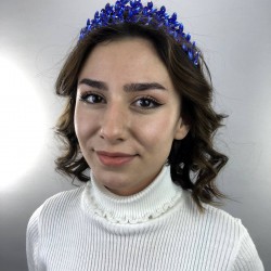 Saks Mavi Sara Model Kına Ve Gelin Tacı-GELINTACI-25 Saks Mavi Sara Model Kına Ve Gelin Tacı-GELINTACI-25