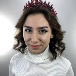 Bordo Sara Model Kına Ve Gelin Tacı-GELINTACI-27 Bordo Sara Model Kına Ve Gelin Tacı-GELINTACI-27
