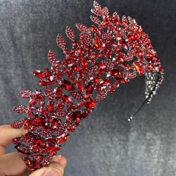 Kırmızı Sena Model Yaprak Desenli Gelin Ve Kına Tacı-GELINTACI-287 Kırmızı Sena Model Yaprak Desenli Gelin Ve Kına Tacı-GELINTACI-287